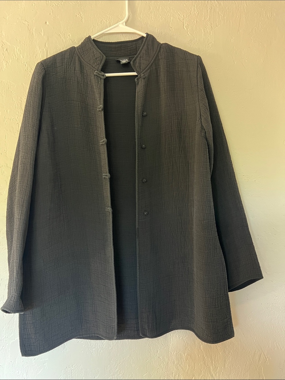 Eileen Fisher Black Textured Collar Jacket